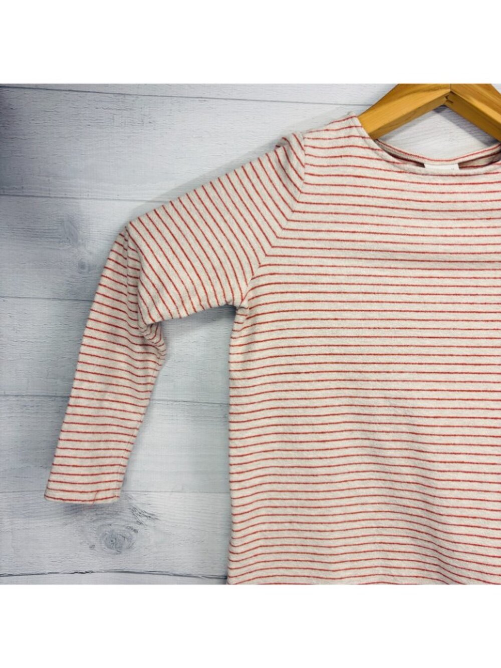 J. Jill French Terry Stripe Pullover Top Oatmeal Ginger 100% Cotton Size L - Picture 4 of 15